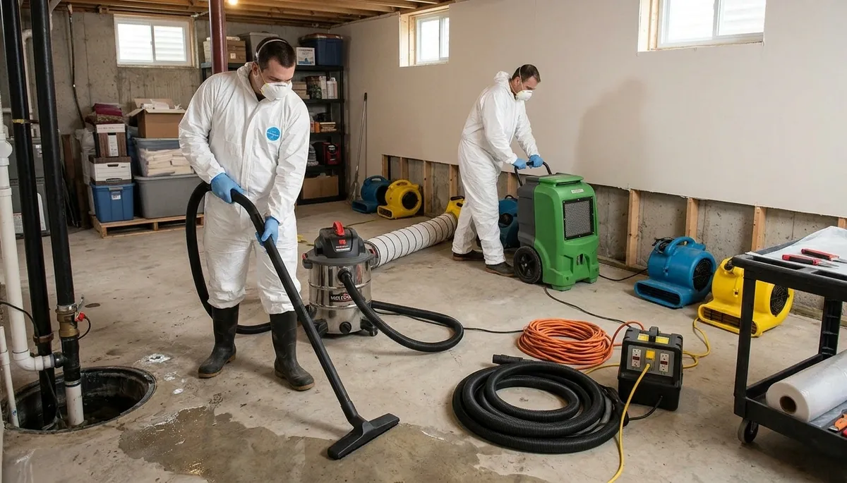 Basement flood cleanup in Washington, DC for water damage mitigation service