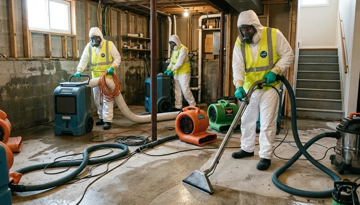 Washington, DC basement flood cleanup by water damage restoration professionals