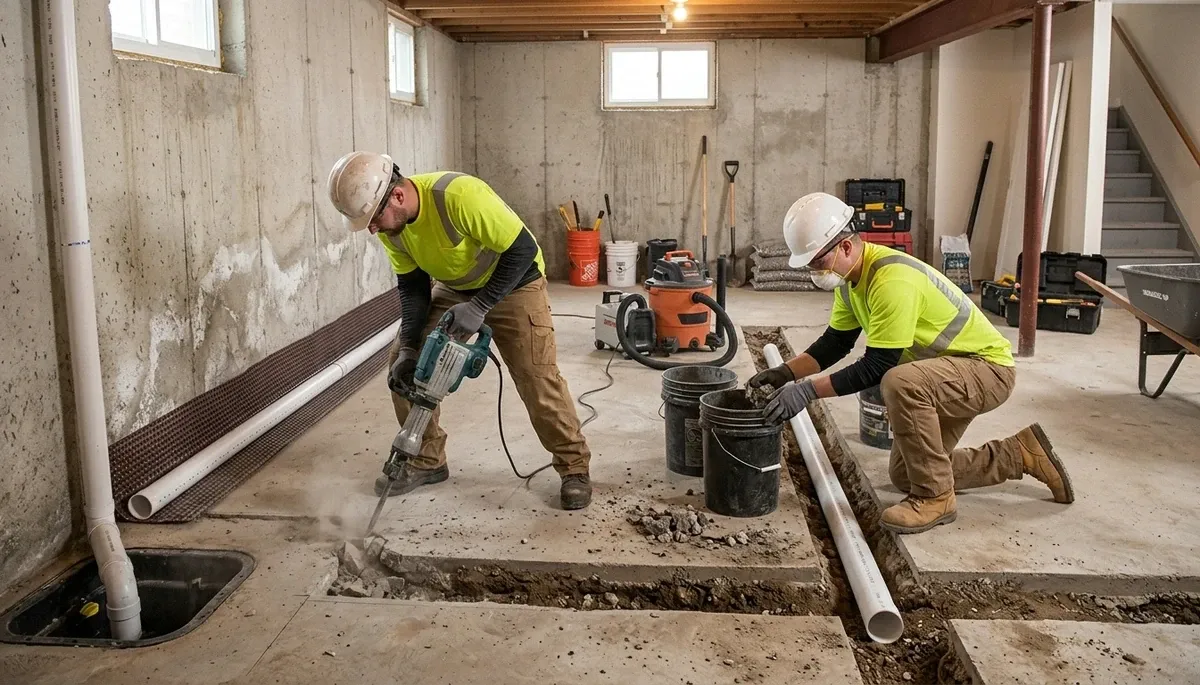 Washington, DC water damage team sealing a basement to prevent moisture and flooding