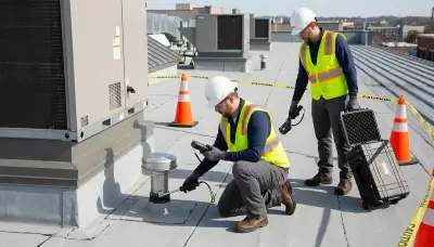 Leak detection technician inspecting water damage in Washington, DC home