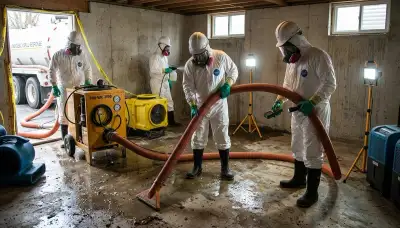 Sewage cleanup crew serving Washington, DC homes with water damage restoration equipment