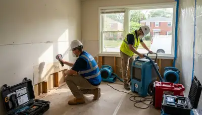 Water damage restoration team serving Washington, DC with emergency mitigation equipment