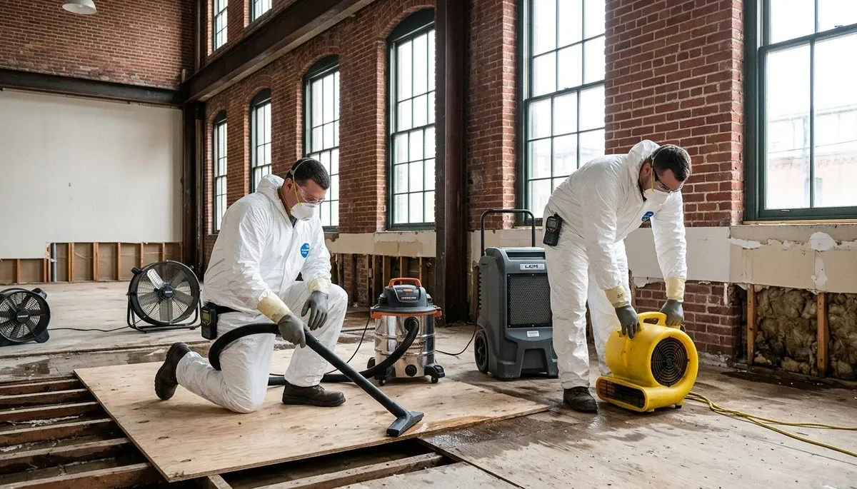 Water damage restoration team in Washington, DC handling cleanup and mitigation services