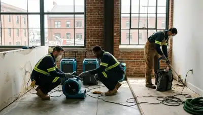 Water damage restoration team in Washington, DC providing professional mitigation services